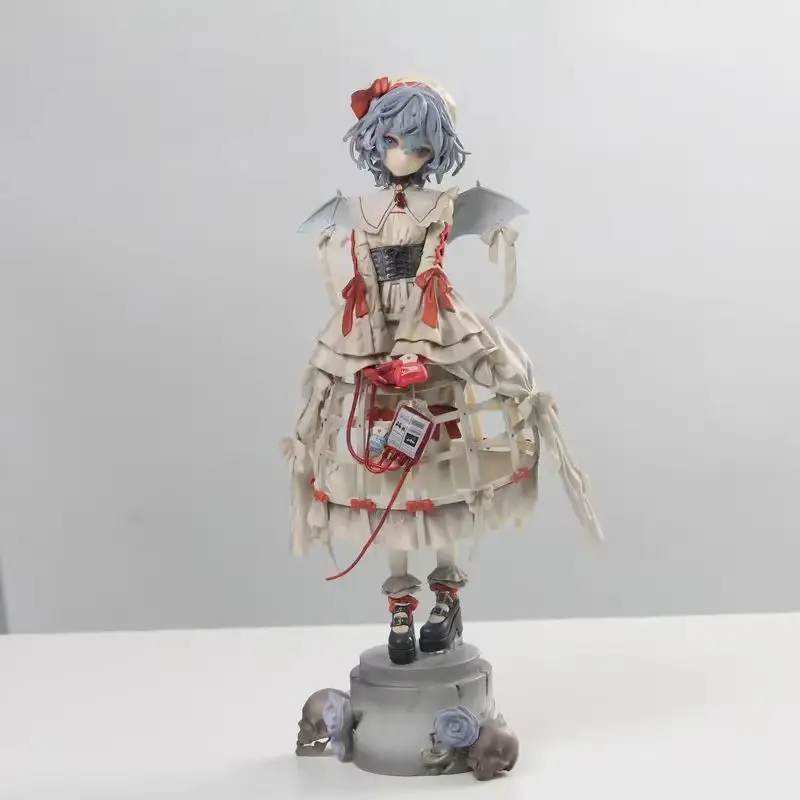 

Anime Touhou Project Remilia Scarlet 27cm PVC Action Figures Winged Vampire Girl Desktop Decoration Statue Toys Gift Collectible