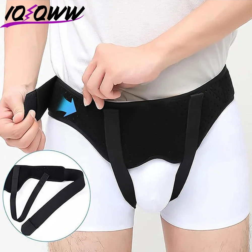 1Pc Breathable Hernia Support Belt Truss Left Right Side Groin Brace with Removable Compression Pads Pre Post Surgical Care