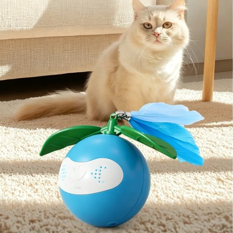 [A93Z!】 Motion Sensor Enabled Self-Play LED Ball Cat , USB Rechargeable, Auto Obstacle Avoidance, One-Touch Start Design
