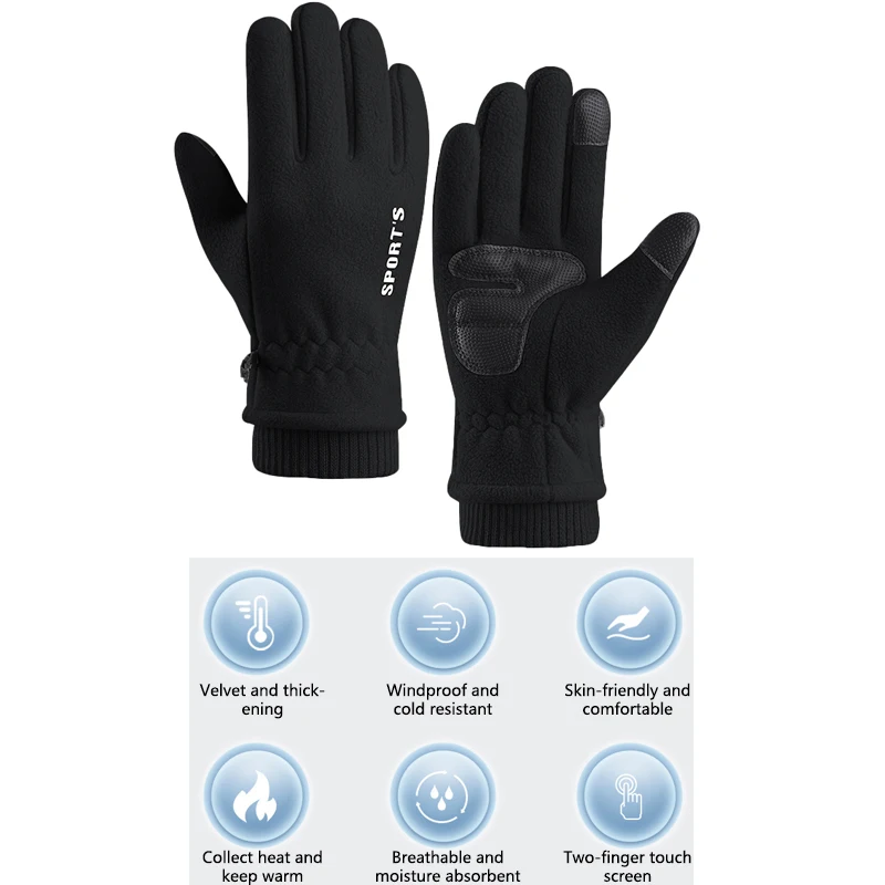 Gants thermiques imperméables avec écran tactile pour hommes et femmes, mitaines, temps froid, course à pied, randonnée, camping, hiver