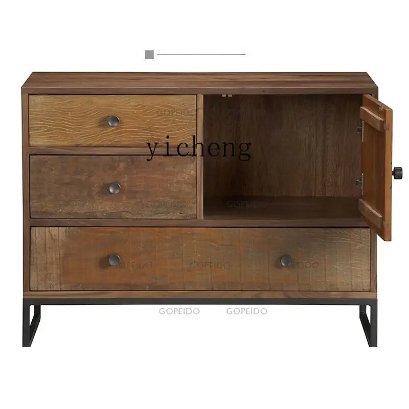 

Solid Wood Chest of Drawers Storage Entryway Cabinet Wall-Mounted Living Room Decorative Cabinet