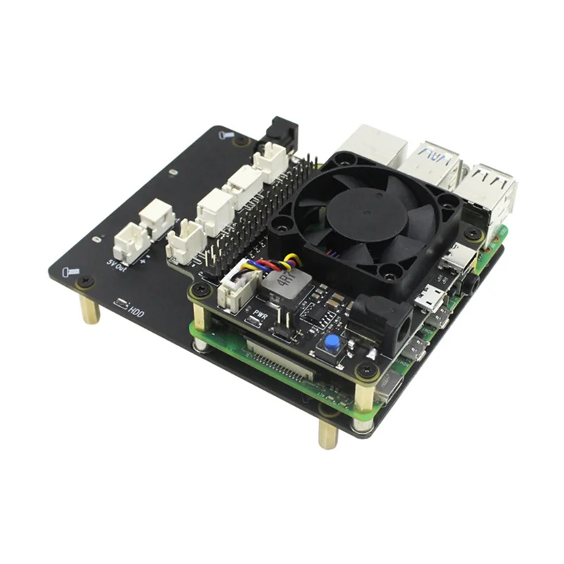 

Well Made-X825 V2.0 2.5 Inch SATA HDD/SSD Storage Expansion Board +X735 V3.0 Power Management Board For Raspberry Pi 4B