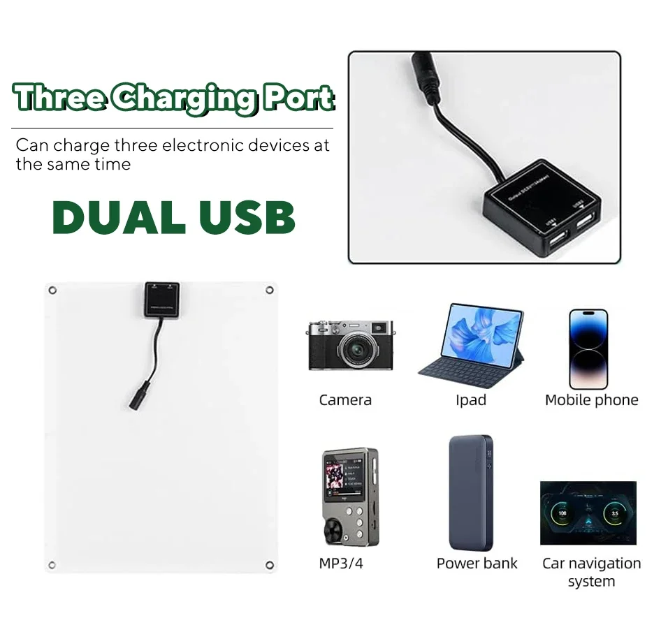 (الأسهم الأمريكية 2-8 أيام) مجموعة الألواح الشمسية المحمولة لوحة كاملة 18 فولت 500 واط مع وحدة تحكم 100A للهاتف RV المنزل التخييم في الهواء الطلق #3