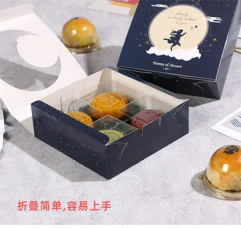 10 Stück Mooncake-Verpackungsboxen, Hersteller, Großhandel, Mitte des Herbstes, Festival, Geschenkbox, Eigelb, knusprig, 80 g, 4 Stück – Detail 7