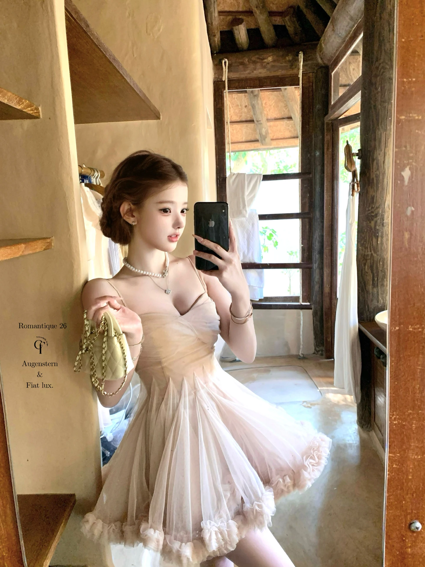 

Elegant Ballet Short Dress Women's Strapless Puffy Skirt Dress Floral Design 10 Meter Material Nude Color Spring Daily Wear