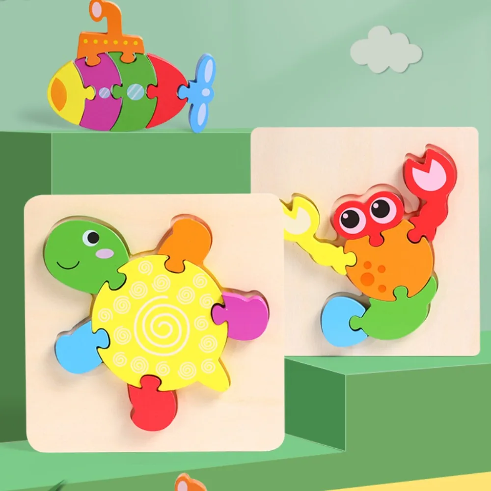 Holz Puzzle Montessori Tiere Karton Bunte Lernen Bildung Spielzeug Tangram Jigzaw Kognitive Holz Für Kinder Kinder Geschenk