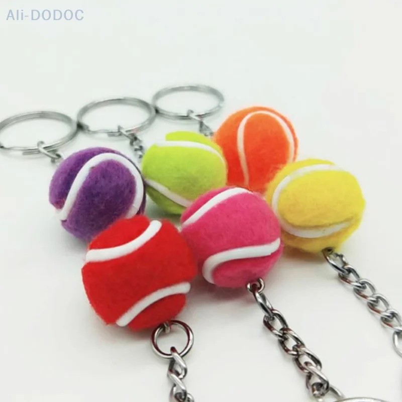 1PC Key Chain Tennis Ball Metal Keychain Car Key Chain Key Ring Sport Chain Pendant Children Gifts Sport Ball Club Souvenir