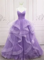 Customized Glitter Tulle Prom Dresses Spaghetti Straps Ball Gowns for Women Puffy Tiered Formal Evening Party Dress