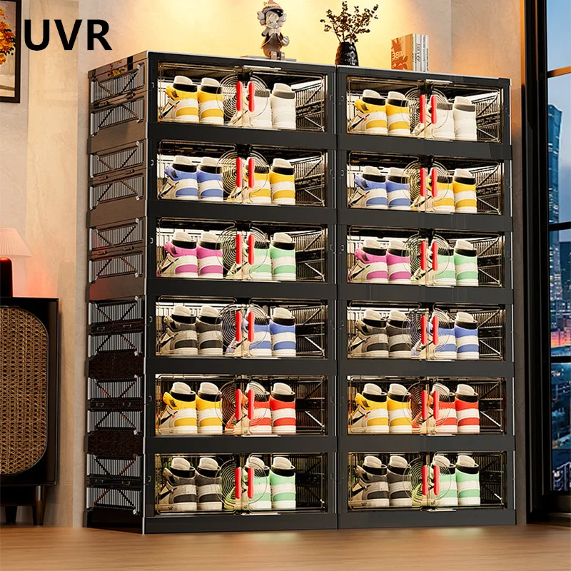 UVR Schuhregal Organizer Wohnzimmer Schuh Aufbewahrungsbox Mehrschichtige große Kapazität Kunststoff Multifunktionale Schuhschrank Möbel