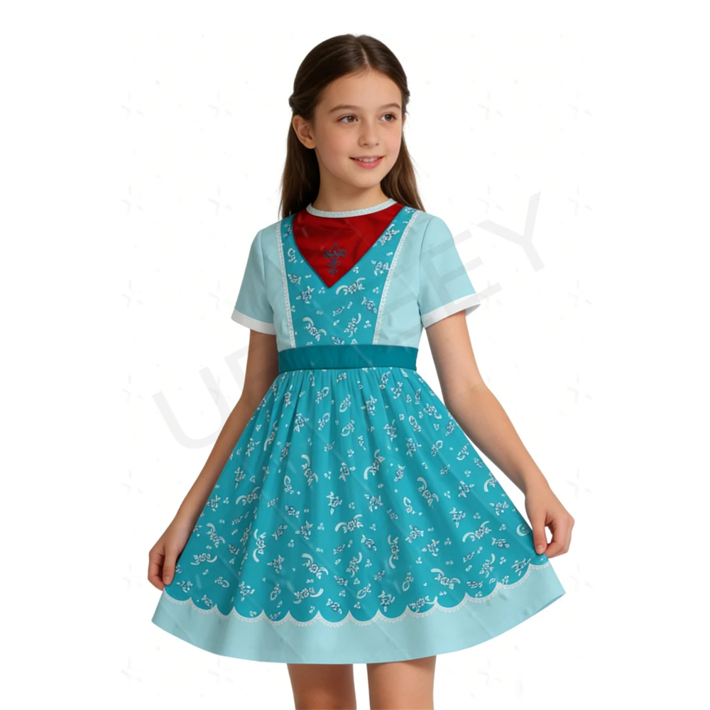 Costume de cosplay Fantasy Strange Season 5 Holly Wheeler, robe bleue imprimée en 3D, robe de princesse mignonne pour filles, costume de fête
