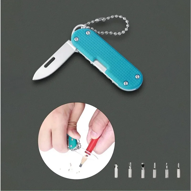 New 7-in-1 multifunctional screwdriver, EDC outdoor small tool keychain knife, mini magic screwdriver combination repair tool