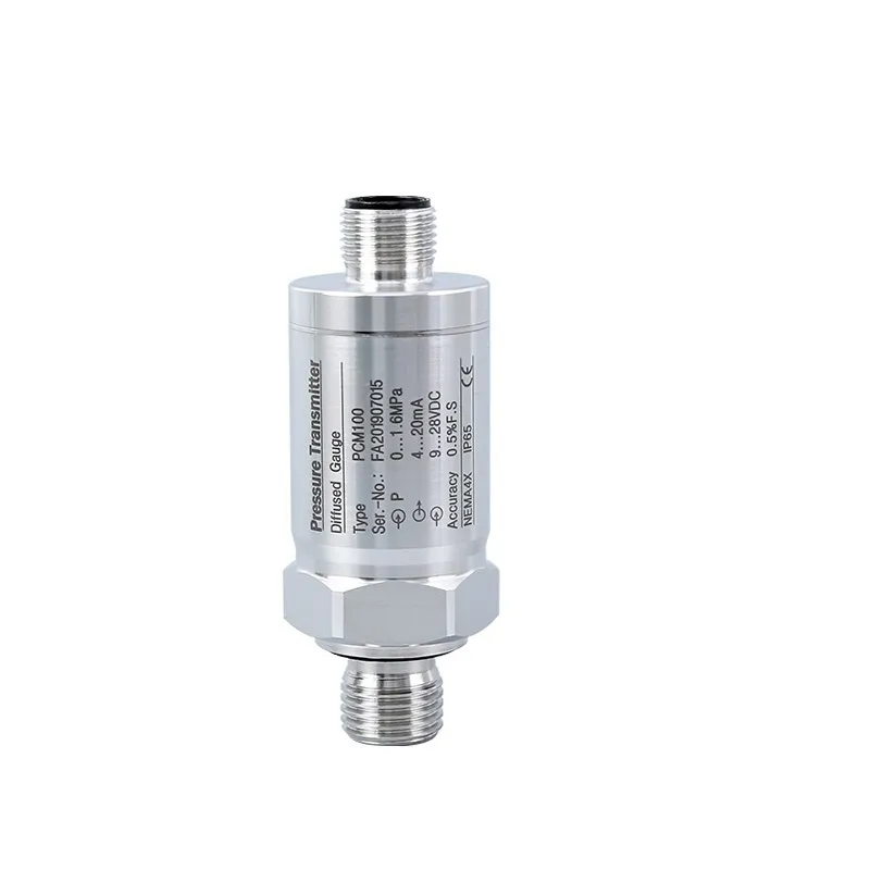 OEM Compact M12 Waterproof Connector Industrial Aviation Plug Pressure Sensor IP67 Protection 4-20mA Output 1/2