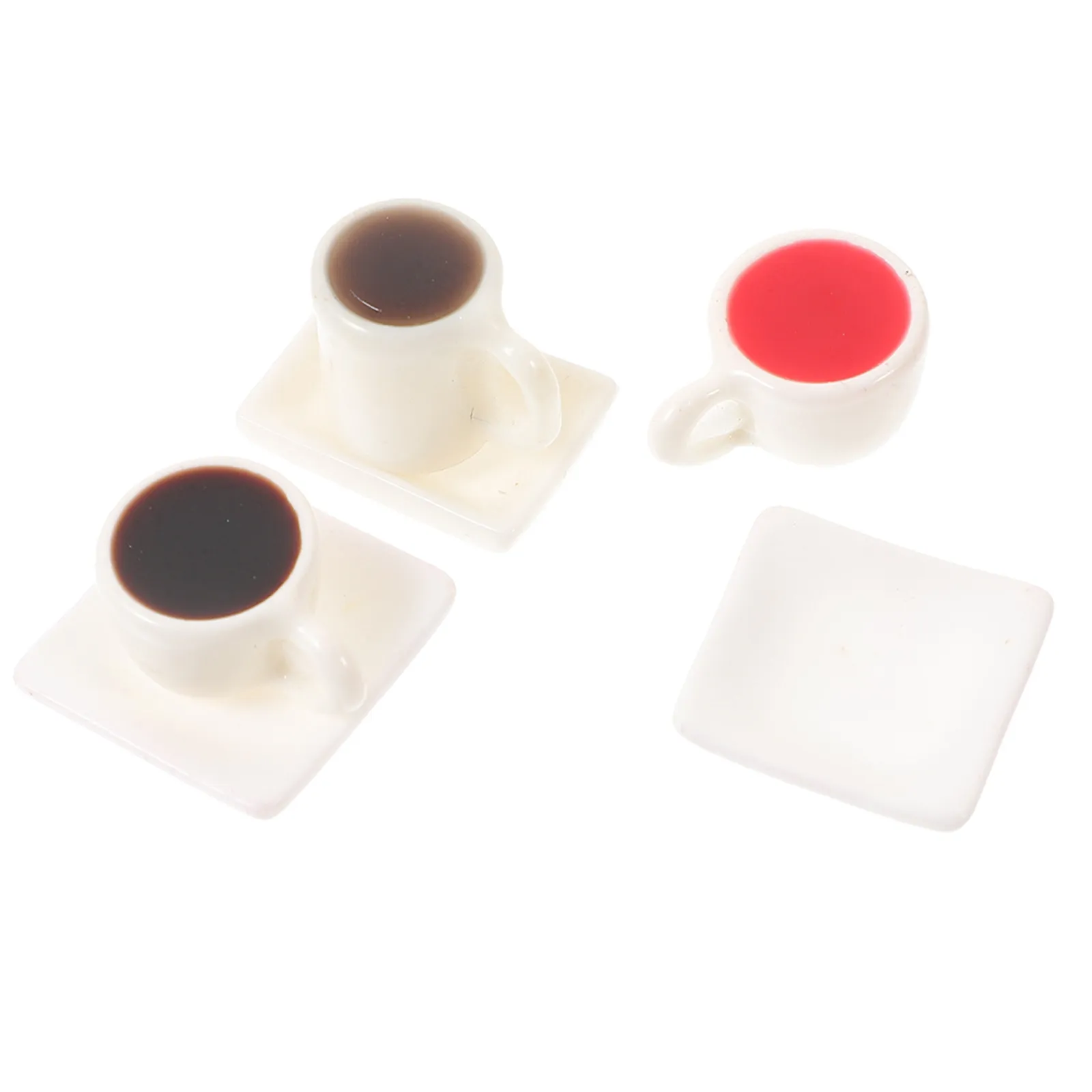 

3Sets Mini Coffee Cup Resin Set Highly Detailed Decorative Mini House Prop Photography Accessories Miniature Coffee Mug