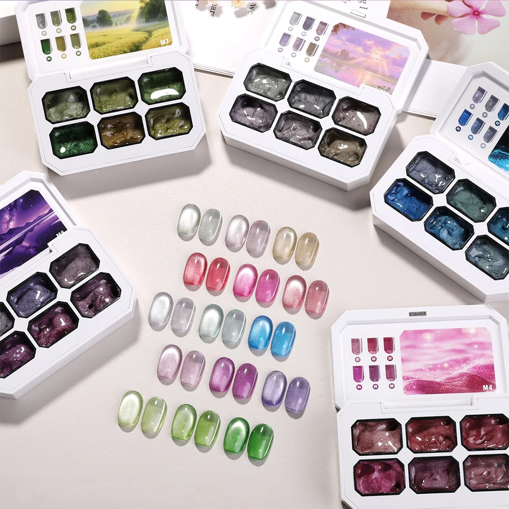 6-Farben Solid Cat Eye Gel Nag – Resin Art Uv Bewertung und Preis