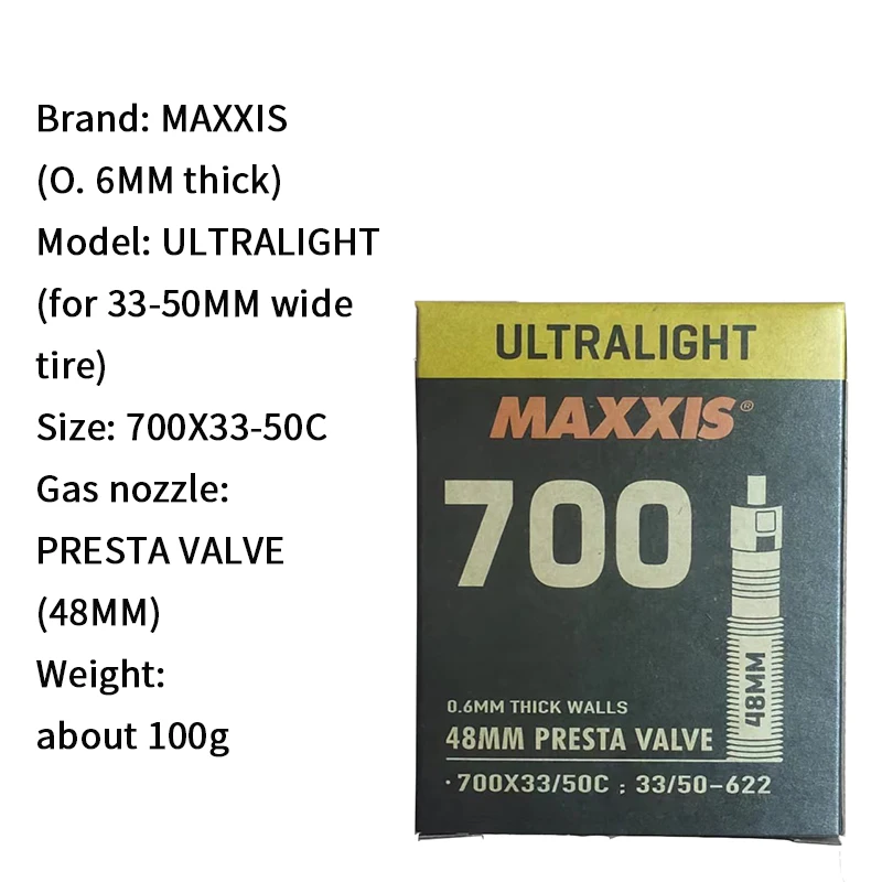 Maxxis Highway Inner Tube 700x23/32-33/50c Welter Weight Tubes And Ultralight Tubes Presta Valve With Rvcis Removable Valve Core