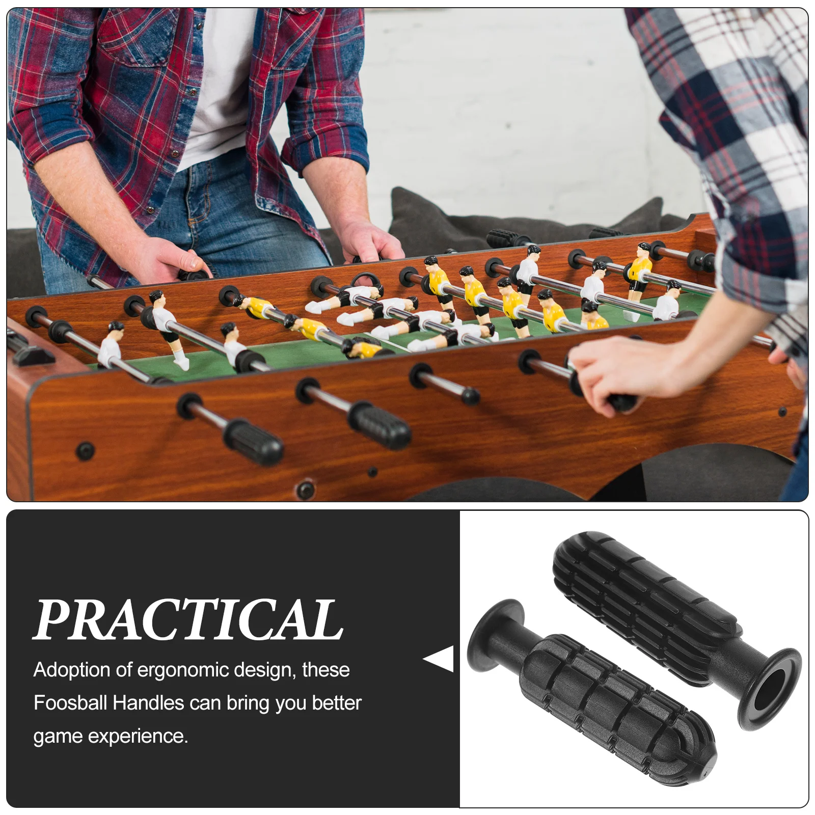 

8pcs Foosball Table Handles Sturdy Nonskid Replacement Grips Compatible With Most Table Soccer Machines Football Machine Handle