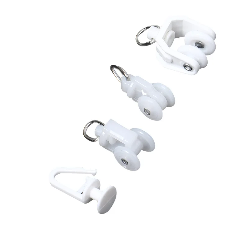 Curtain track pulley curtain small tip hook straight track curved track curtain rods plastic hook plastic S hook curtain holder - Image 5