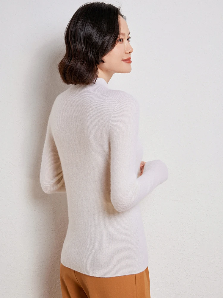 

Classic 100% Merino Wool Women's Sweater Slim Autumn Winter Female Knitwear High Quality Pullover Lady Long Sleeve Clothing Tops