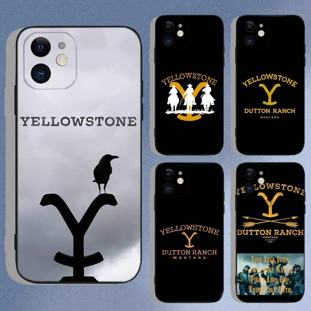 

Yellowstone TV Show Phone Case For iPhone 16e,16,15,14,13,12,11,XS,XR,X,8,7,Pro,Max,Plus,Mini Silicone Black Funda Shell