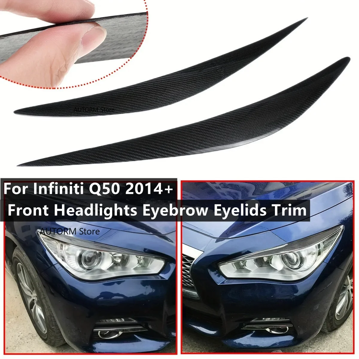 

Пара накладок на фару, век, накладок для бровей, накладок для Infiniti Q50 2014 2015 2016 2017 2018 2019 2020-2022