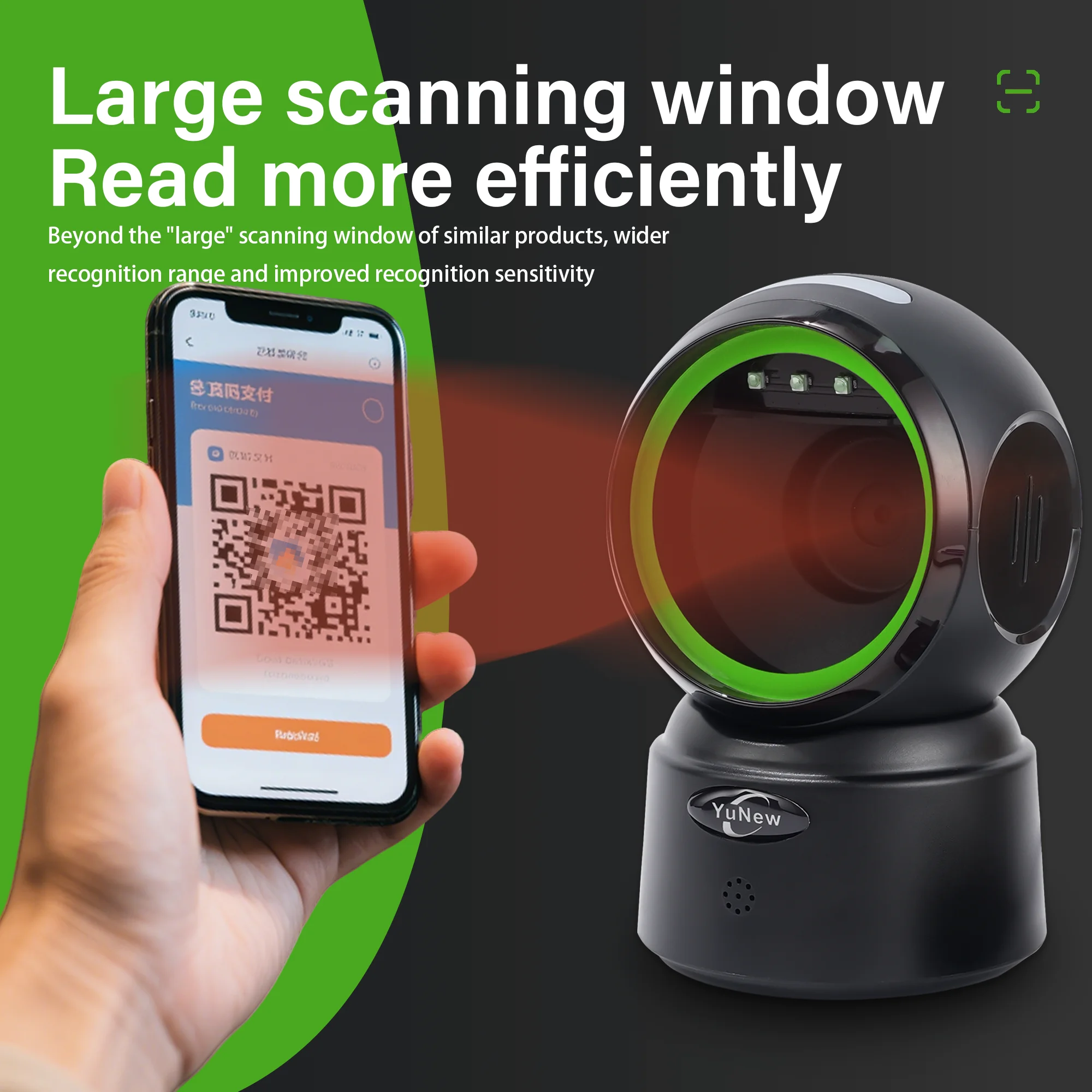 

Wireless BT V5.20 Desktop 2D Barcode Scanner Omnidirectional Automatic 1D 2D QR Bar Code Reader USB for Retail Supermarket