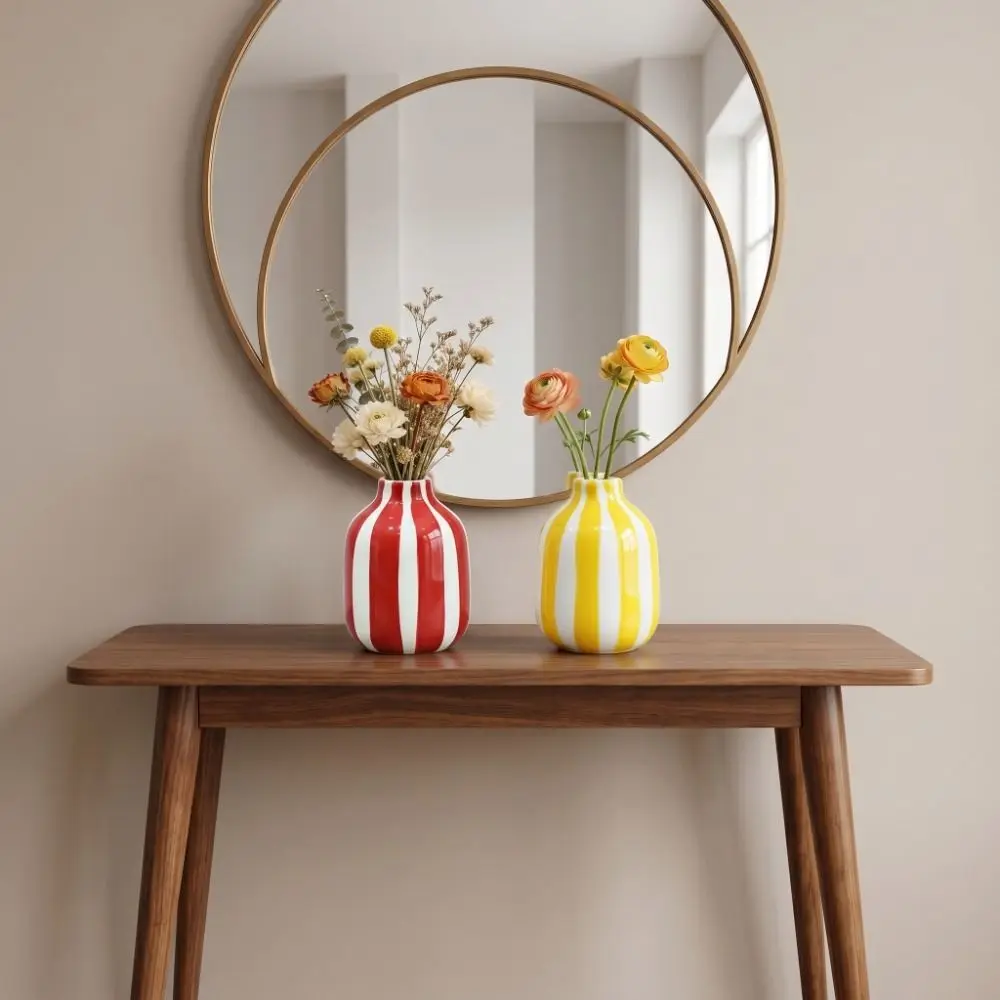 Nordic Style Ceramic Vase Minimalism Decorative Vase Hydroponic Flower Vase Candy Color Flower-Wrapping Vases Home Decorations