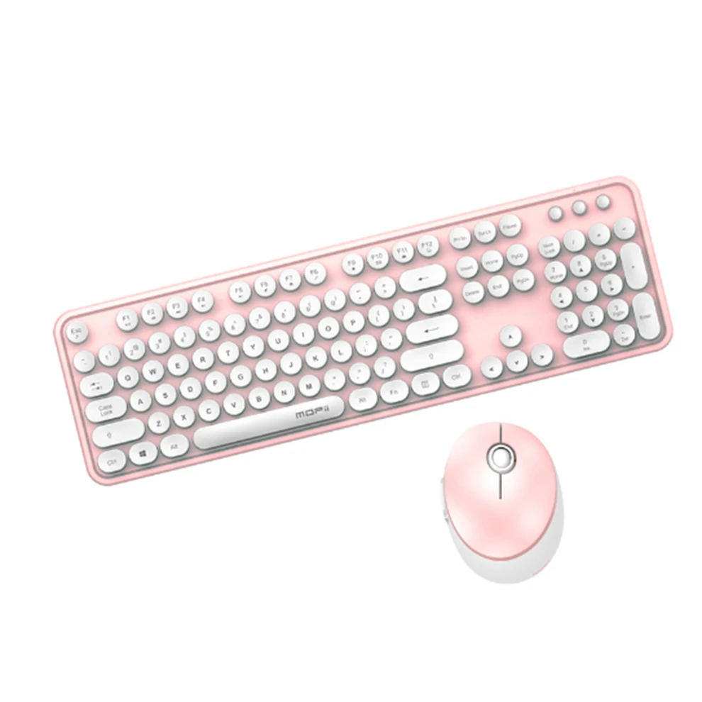 Full Size 2.4G Wireless Keyboard And Mouse For PC Multi-Color Design Round Keycap Keyboard And Mouse Compatible Laptop Desktop