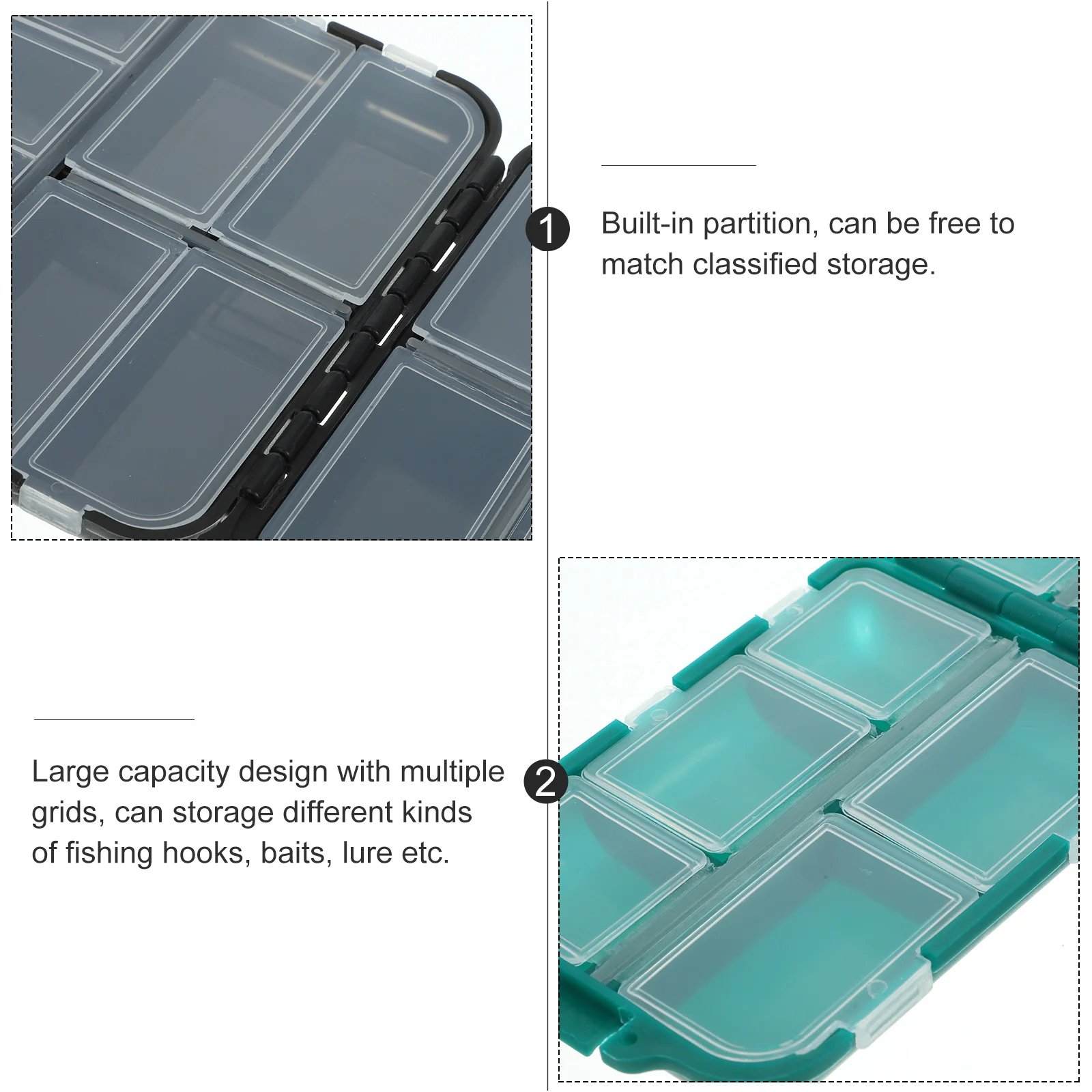 2 Pcs Double Layer Fishing Gear Box Storage Lure Accessory 2pcs Gadgets Container Motorcycle