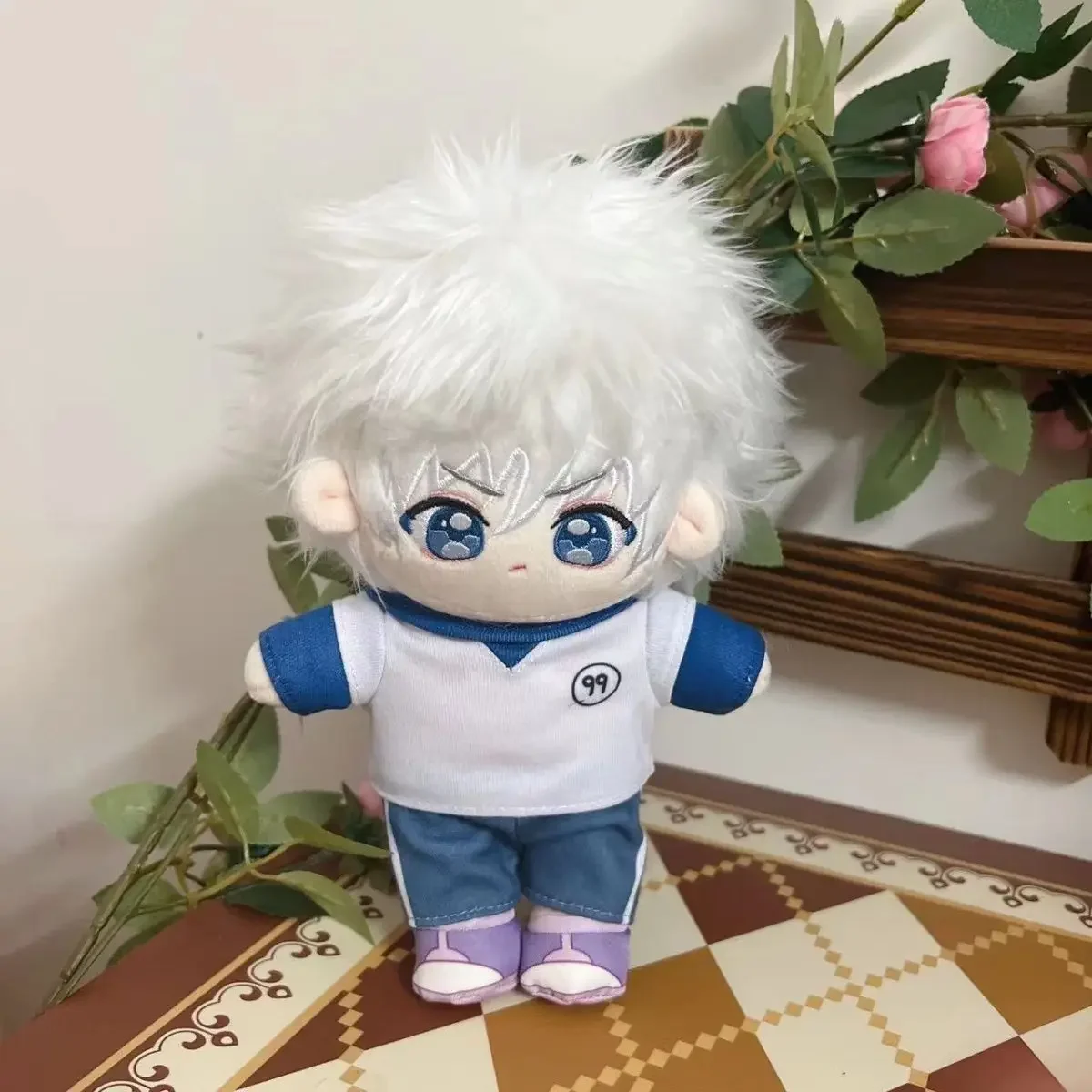 

Stuffed 20cm Novel HxH Killua Zaoldyck Cosplay Plush With Skeleton Doll Toys for Fan Collection or Kids Friends Birthday Gift