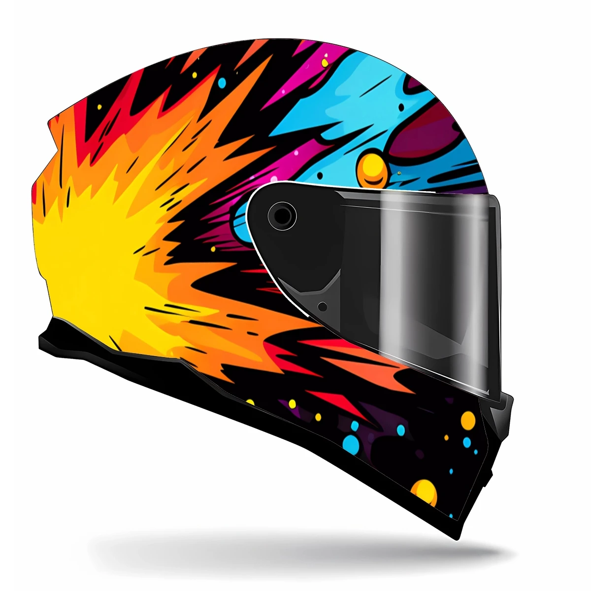 Colorful Cartoon Splash Full Helmet Wrap Sticker Motorcycle Helmet Racing Graphic Decal Vinyl Wrap Helmet Decor Sticker