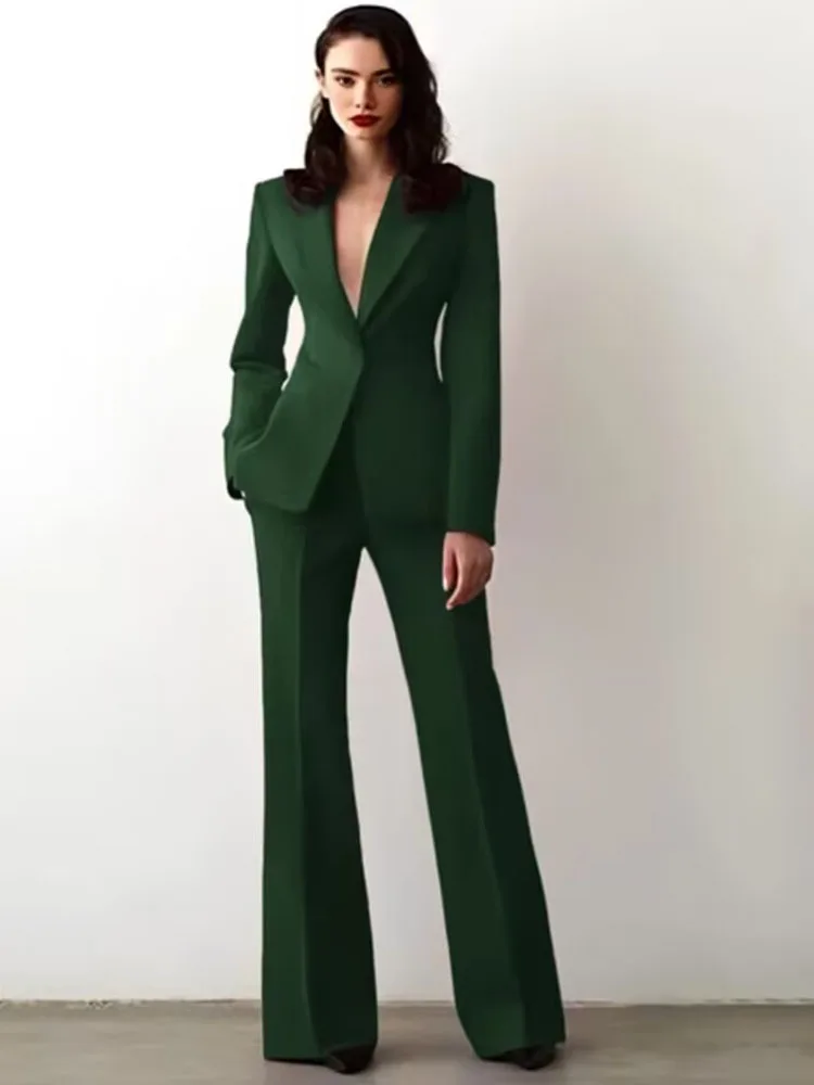 Abito da donna 2 pezzi bottone singolo solido sottile per matrimonio lavoro d'affari ufficio pendolarismo quotidiano set casual blazer e pantaloni тистюм