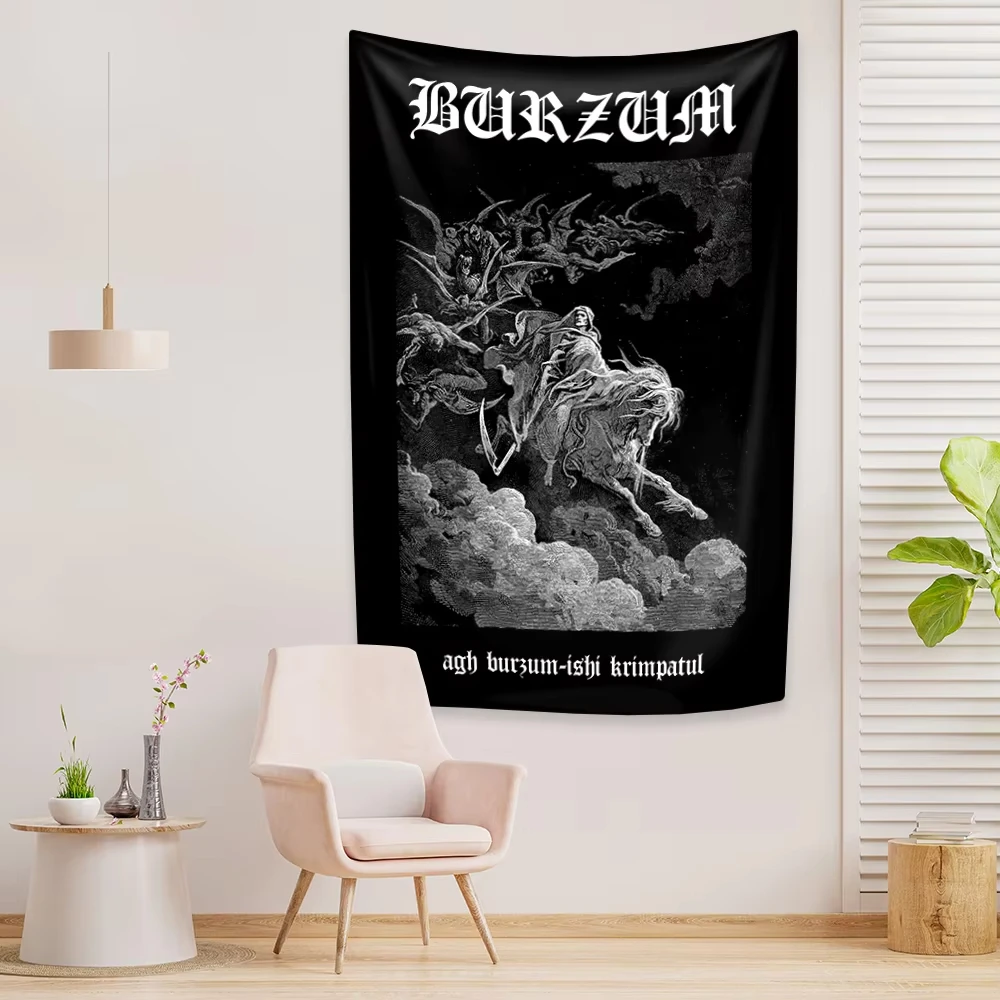 Black Metal Filosofem Tapisserie Burzums Band Rockmusik Drucke Wandbehang Schlafzimmer Hintergrund Home Decor Konzert Home Tapisserie