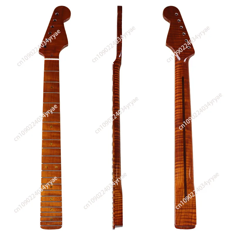 ST6 string 22 fret tiger pattern baked maple bright 5.6 wide guitar neck assembly DIY electric guitar accessories