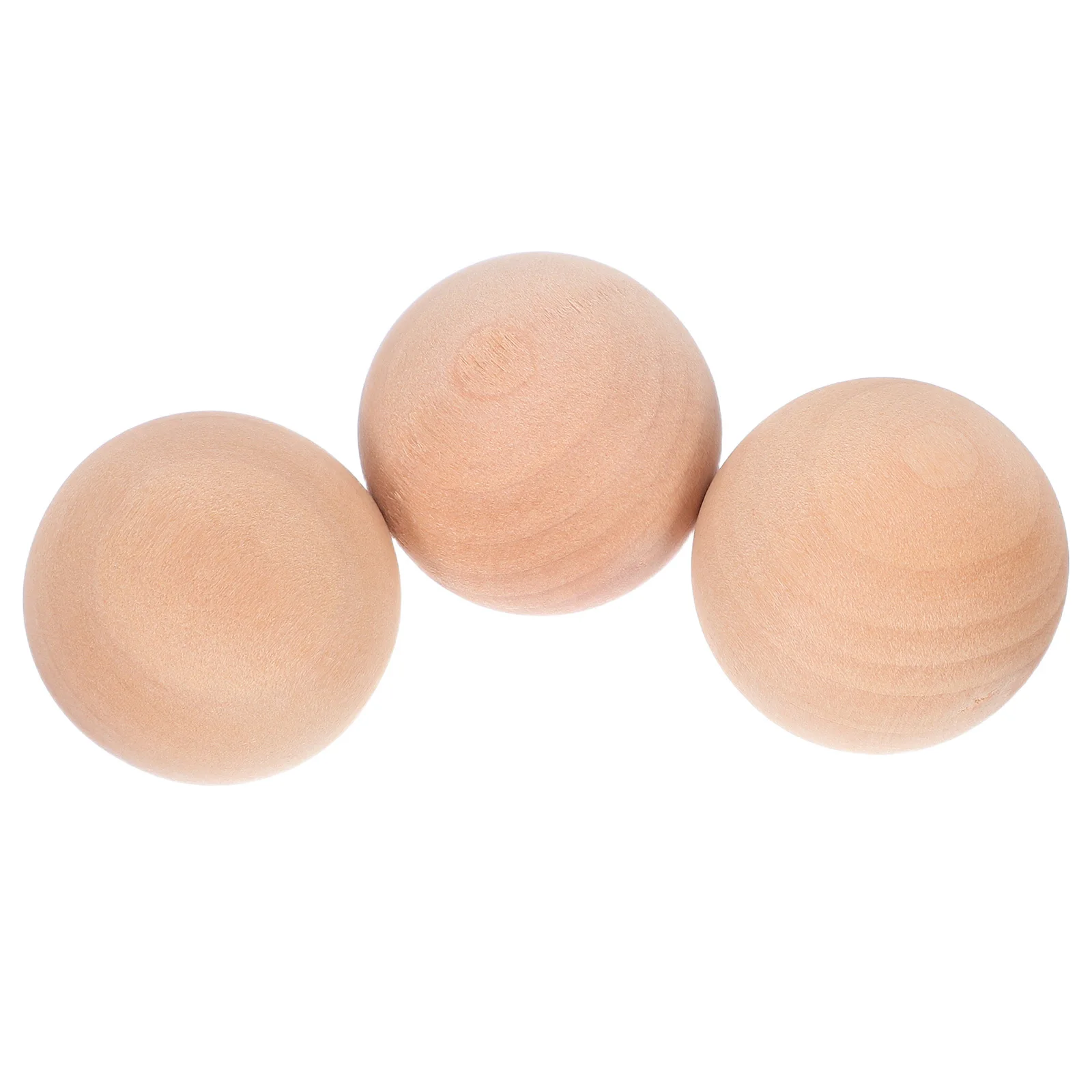 

3pcs Wooden Ball Natural Unfinished Craft Round Solid Wood Sanded Smooth For Diy Decoration Carafe Stopper Climbing