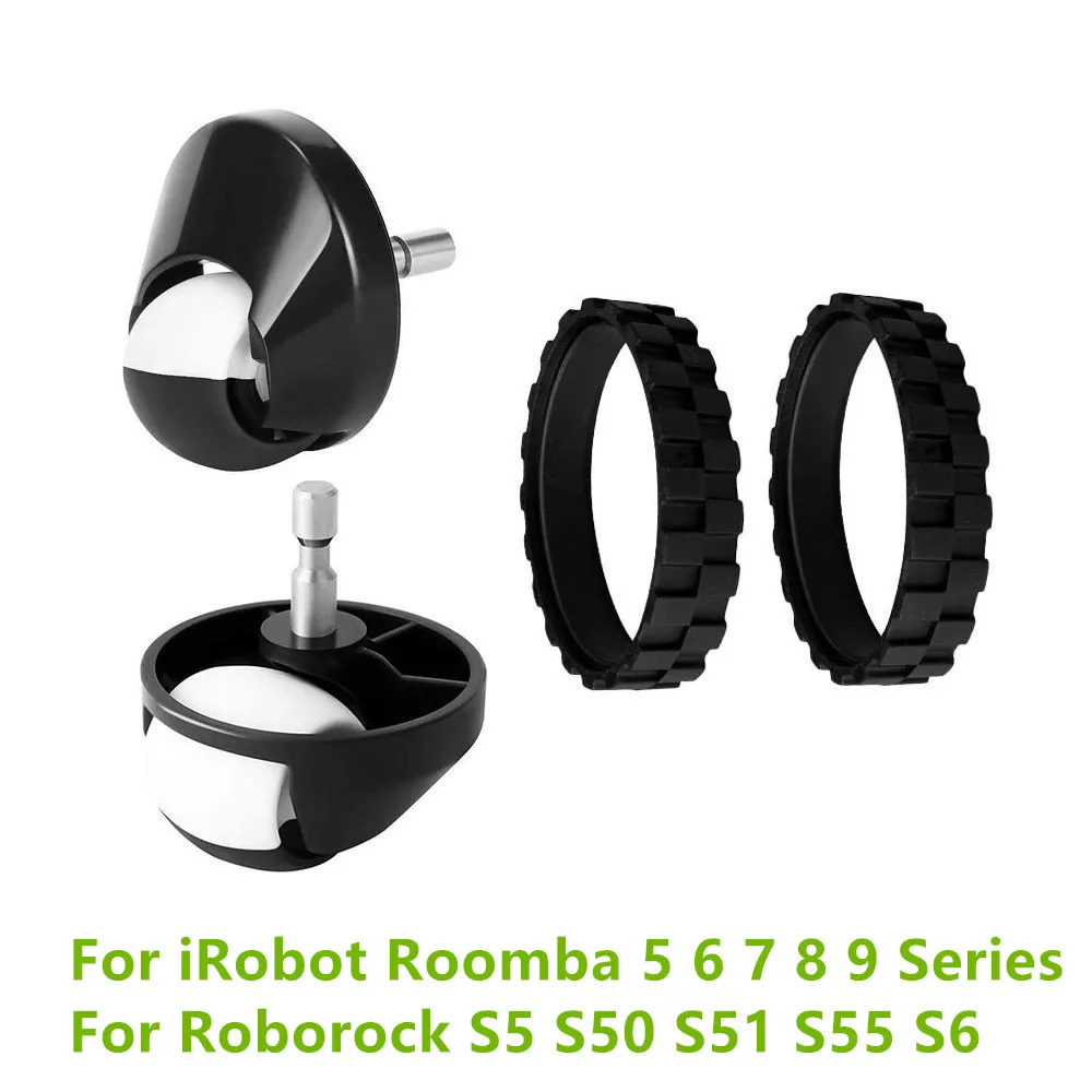 4PCS/SET Wheel Tires Caster Front Wheel For iRobot Roomba 5 6 7 8 9 Series 550 630 780 864 975 For Roborock S5 S50 S51 S55 S6