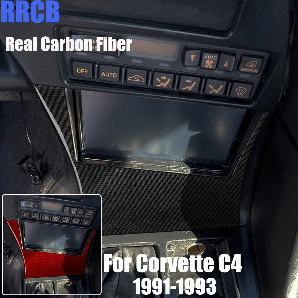 

Real Carbon Fiber Car Accessories Center Panel Decorative Trim Soft Cover Sticker For Chevrolet Corvette C4 1991 1992 1993