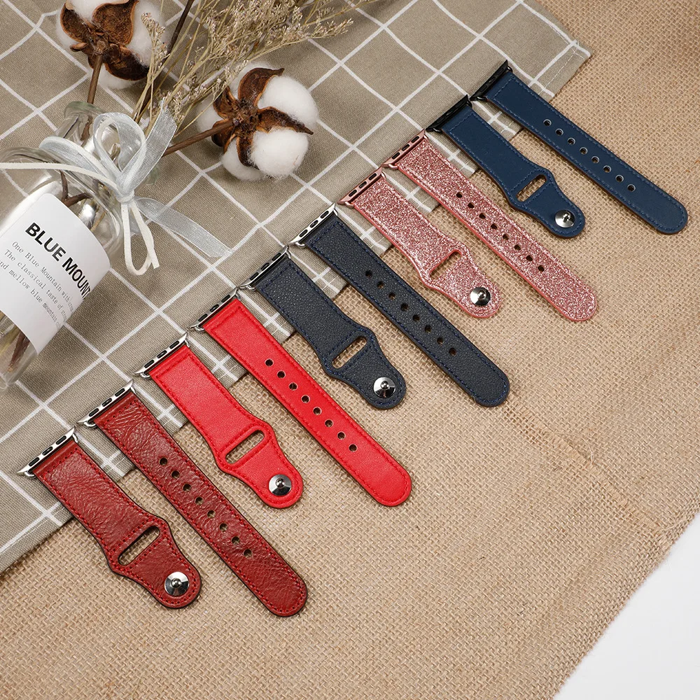 Leather Loop For Apple watch strap 44mm 40mm Ultra-2 49mm 38mm/42mm sport bracelet iWatch series 9 8 7 3 4 5 6 se 41mm/45mm band