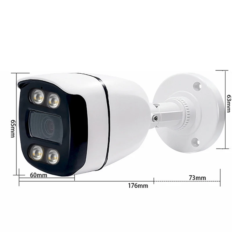 ICSEE APP Ai Audio Infrared+White LED Full Color Dual Light POE IP Camera 5MP 4MP HD Mic Outdoor Waterproof Onvif Face Detection