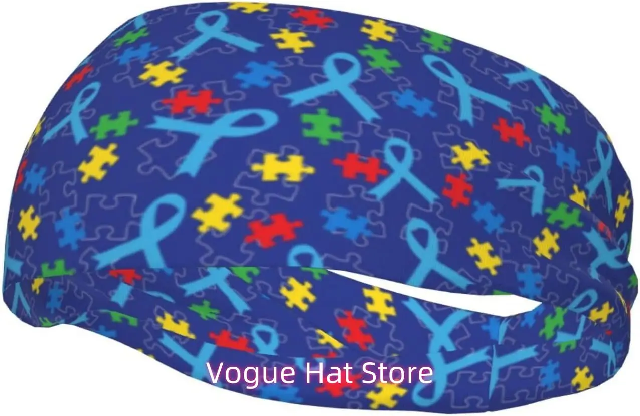 

Аутизм-03 Широкие повязки на голову, модные повязки для волос Йога Бег Спортивные тренировки Тренажерный зал Эластичные тюрбаны для женщин и мужчин