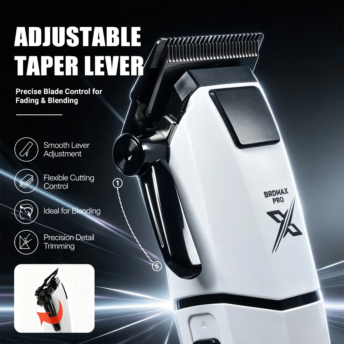 BRDCLIP DRM-105 Professional 390 High Speed Motor 8000RPM Hair Clipper Ceramic Blades Men's Trimmer Barber Haircut Machine