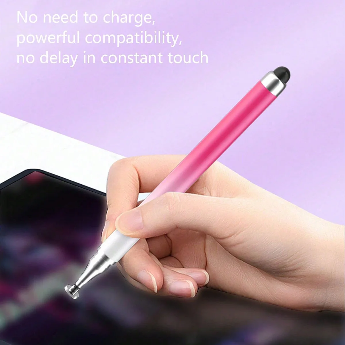 1 قلم لمس مزدوج الرأس بلون متدرج معكرون، قلم لمس عالي الدقة للهواتف المحمولة والأجهزة اللوحية، مناسب للرسم والرسم، متوافق مع قلم Apple iPad وHuawei Tablets Capacitive