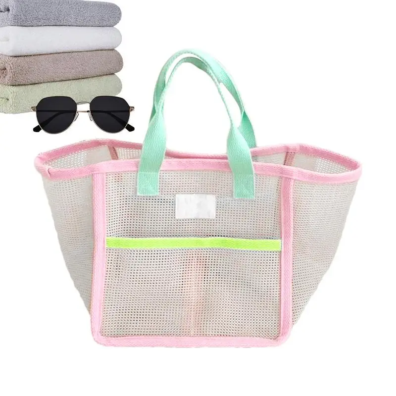 Mesh Beach Bag Vacation Beach Bags Lightweight Waterproof Sandproof Beach Toy Bag Vacation Travel Kids Bags For Beach Toys