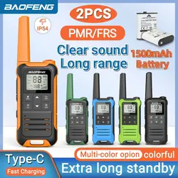 Baofeng F22 FRS Walkie Talkie 2pcs Portable Two-Way Radio Long Range VOX Type-C Charger Camping Hotel Restraunt Outdoor