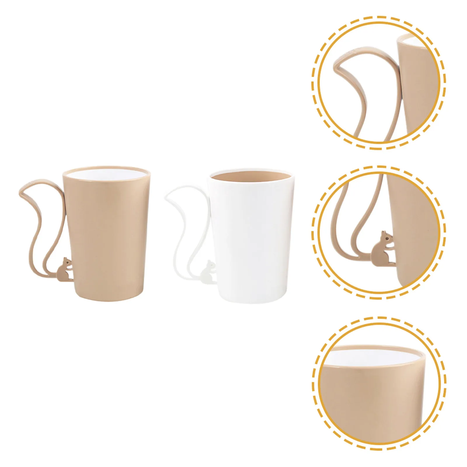 2Pcs Couple Toothbrush Cup Set Sturdy Smooth-Edged Bathroom Rinsing Cup for Toothpaste Toothbrush Holder Boiling Cold Water Milk