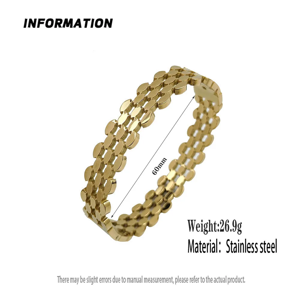 New honeycomb hollow stainless steel gold plated 18K bracelet, high quality waterproof silver jewelry, gift for couples