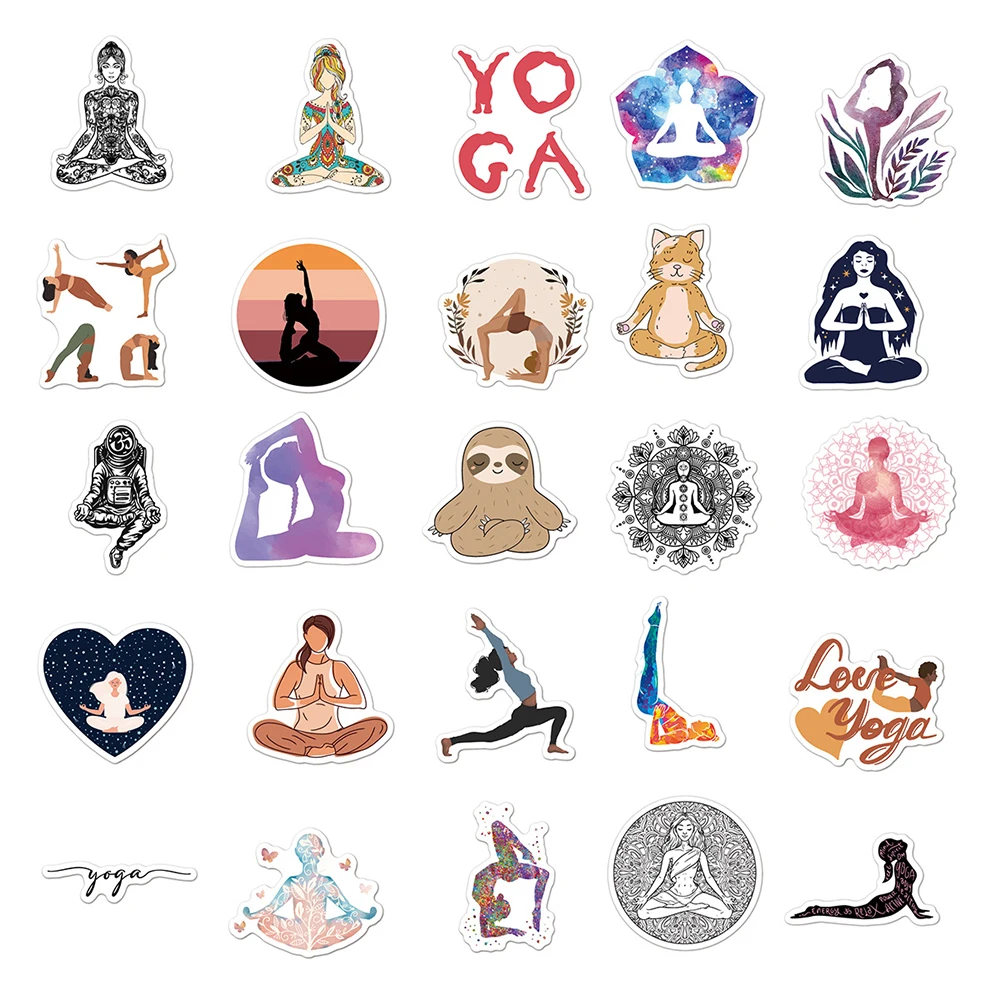 10/30/50pcs Vintage Yoga Mandala Flowers Graffiti Stickers Decals Skateboard Laptop Phone Waterproof Sticker Kids Classic Toy