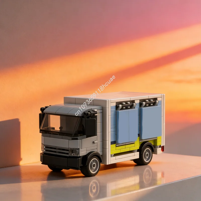 499 Pezzi MOC Camion per Consegna Acqua Modello Città Blocchi da Costruzione Assemblaggio Fai-da-Te Idea Regalo Natalizio Giocattoli Creativi