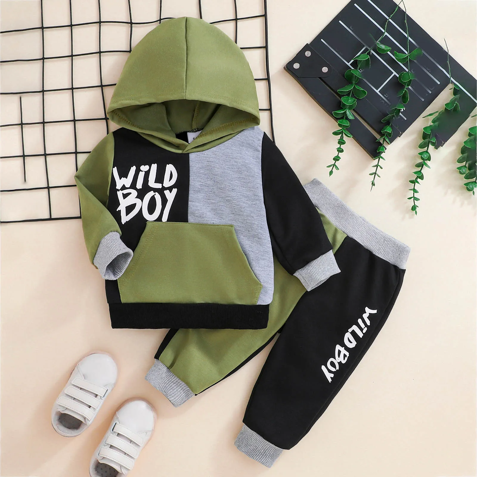 

Baby Boy Boys Comfortable And Warm Simple Letter Print Long Sleeved Hoodie Pants Casual Two Piece Set Toddler Boy Set 4t