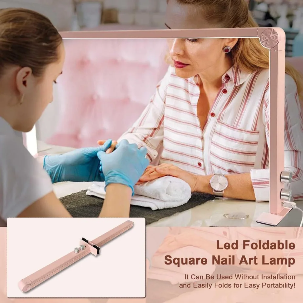 Lampka LED do paznokci w kształcie półksiężyca na biurko Składany przełącznik z pokrętłem Manicure Lampa stołowa do pracy Beauty Fill Light Prostokątna kwadratowa lampa do paznokci Tech Lamp