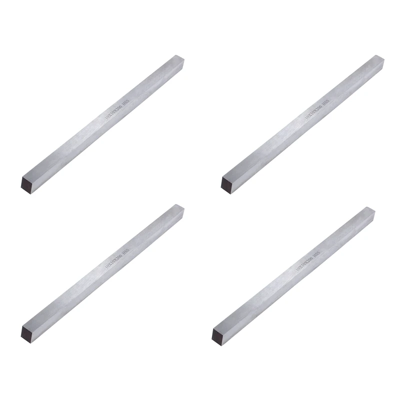 4Pcs 10Mm X 10Mm X 200Mm Turning Parting Milling Lathe HSS Tool Bit Gray